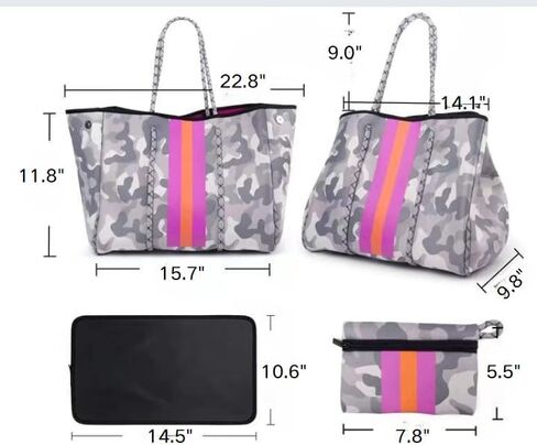 XPONNI Neoprene Large Beach Tote Bag for Women - Pool, Gym, Travel in Kuwait
