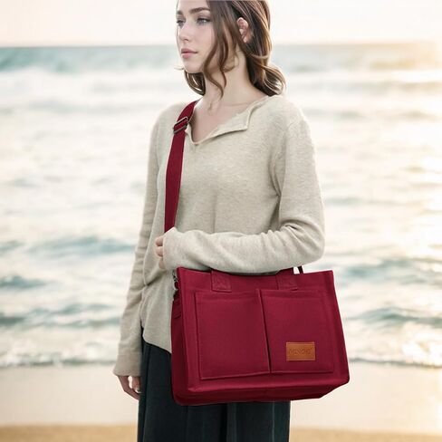 Canvas Tote Bag for Women,Large Totes Bags with Pockets,Womens Crossbody Purse Handbags for Travel Work Gift,2 Sizes in Saudi Arabia