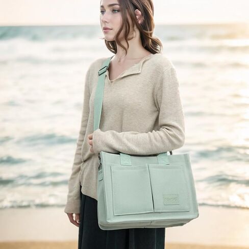 Canvas Tote Bag for Women,Large Totes Bags with Pockets,Womens Crossbody Purse Handbags for Travel Work Gift,2 Sizes in Saudi Arabia