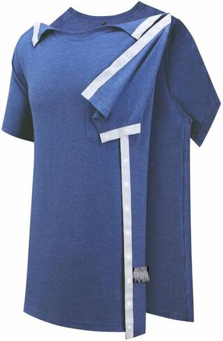 قمصان جراحة ما بعد الكتف للرجال الكامل المفتوح المفتوح بعيدًا عن الأكمام القصيرة T Shirt Chemo Port Port Access Tee Cuff Surgery in Kuwait