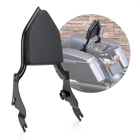 Detachable Sissy Bar Backrest Passenger Backrest Compatible with Harley Touring Street Glide Road Glide Road King Electra Glide 2009-2024 (Black) in Saudi Arabia
