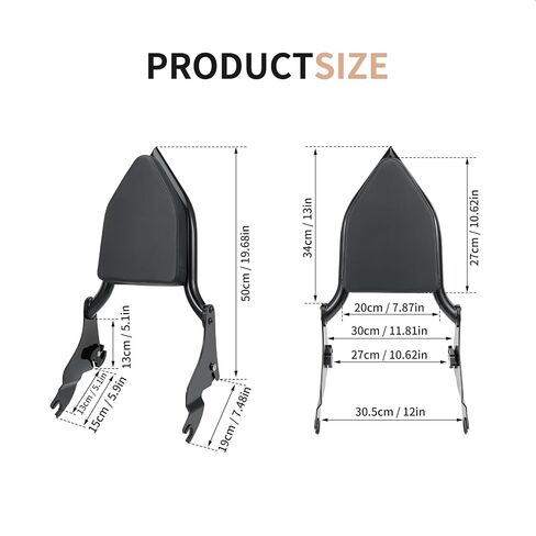 Detachable Sissy Bar Backrest Passenger Backrest Compatible with Harley Touring Street Glide Road Glide Road King Electra Glide 2009-2024 (Black) in Saudi Arabia