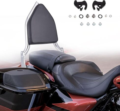 Detachable Sissy Bar Backrest Passenger Backrest Compatible with Harley Touring Street Glide Road Glide Road King Electra Glide 2009-2024 (Black) in Saudi Arabia