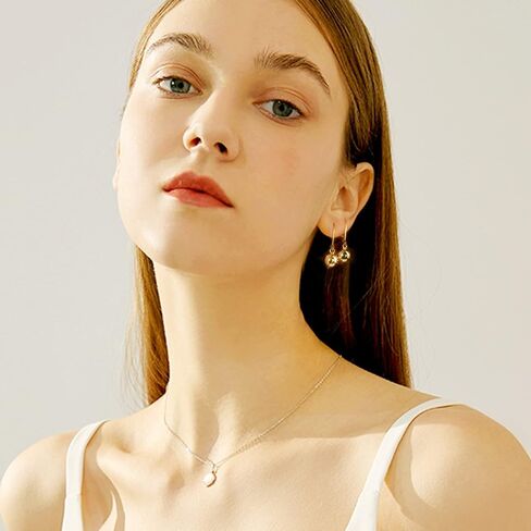 Sterling Silver Drop Ball Earrings for Women Girls Leverback Dangle Drop Earrings Fashion Hypoallergenic Jewelry in Saudi Arabia