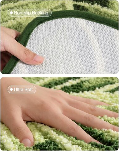 LUMI Cute Bathroom Rugs with Green Leaf Plant, Soft, Fluffy, Plush, Absorbent, Quick Dry, Non Slip, Machine Washable for Shower Floor, Bathroom, Bedroom,Kids Room, 23.5"x31.5", Monstera in Saudi Arabia