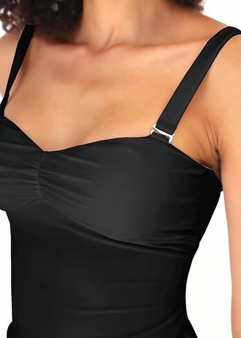 Womens Tankini Bathing Suits with Adjustable Straps Removable Cups and Heart Neckline for Tummy Control in Kuwait