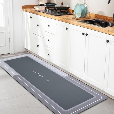 حمام الحمام المطاط الحمام حصيرة حصيرة الجافة الجافة البساط الجاف غير انزلاق سجادة الحمام رقيقة الفوري السحرية الجافة الحصير الحمام الحمام أمام حوض الاستحمام ، بالوعة ، رمادي ، 17x27in in Kuwait