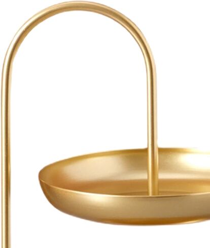 2 Tier Fruit Basket Stand, Tabletop Jewelry Organizers Tower Metal Tiered Key Tray Round Jewelry Tray Organizers for Birthday Party Wedding Home (Black) in Saudi Arabia