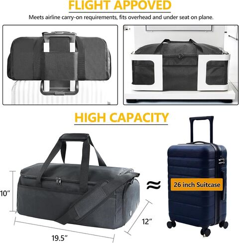 SUOCO Convertible Garment Duffle Bag for Travel, Suit Bags with Vacuum Compression Bag, 2 in 1 Hanging Duffel Dress Carry On Suitcase for Men Women, Black in Saudi Arabia