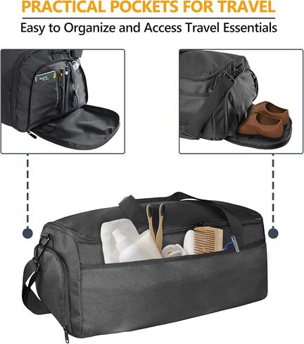 SUOCO Convertible Garment Duffle Bag for Travel, Suit Bags with Vacuum Compression Bag, 2 in 1 Hanging Duffel Dress Carry On Suitcase for Men Women, Black in Saudi Arabia