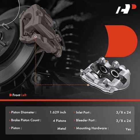 A-Premium Disc Brake Caliper Assembly Compatible with Select Ford Models - For Mustang 1965 2.8L 4.3L 1965-1966 3.3L 4.7L - Front Left Driver Side in Saudi Arabia