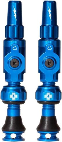 Muc-Off Big Bore Lite Tubeless Valves, Iridescent 45mm - Precision Engineered Dust Caps for Bikes with Revolutionary Airflow Technology - Presta Valve Caps for Tubeless MTB/Road/Gravel Bikes in Saudi Arabia