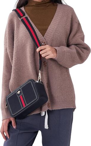 Fancy Forest Trendy Designer Bee Crossbody Bag for Women - PU Leather Camera Shoulder Handbag with Wide Strap in Saudi Arabia