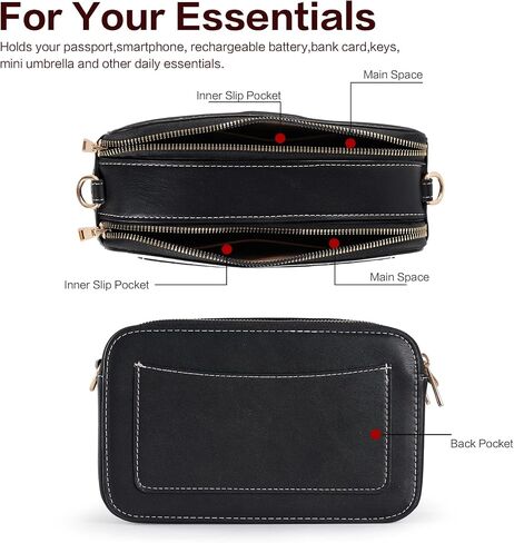 Fancy Forest Trendy Designer Bee Crossbody Bag for Women - PU Leather Camera Shoulder Handbag with Wide Strap in Saudi Arabia