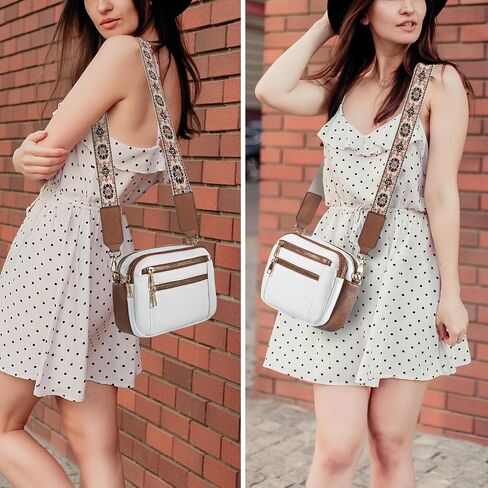 محفظة WJCD Women's Crossbody - حقيبة كتف خفيفة الوزن من الجلد مع حزام قابل للتعديل ، حقائب يد صغيرة أنيقة in Kuwait