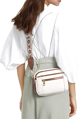 محفظة WJCD Women's Crossbody - حقيبة كتف خفيفة الوزن من الجلد مع حزام قابل للتعديل ، حقائب يد صغيرة أنيقة in Kuwait