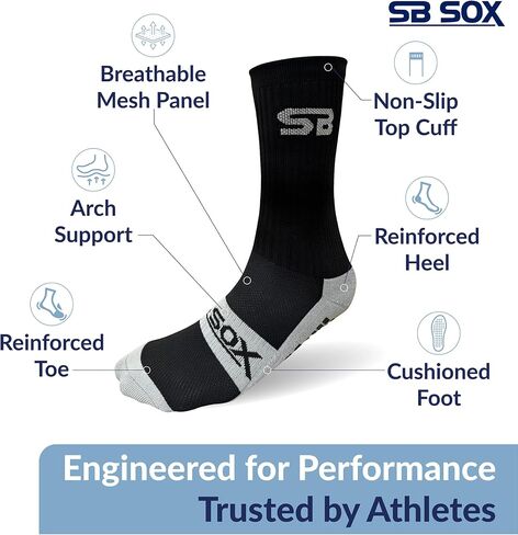 SB SOX Grip Socks for Men and Women (2 Pairs) – Non Slip Soccer Grip Socks for Football, Basketball, and Improved Performance in Saudi Arabia