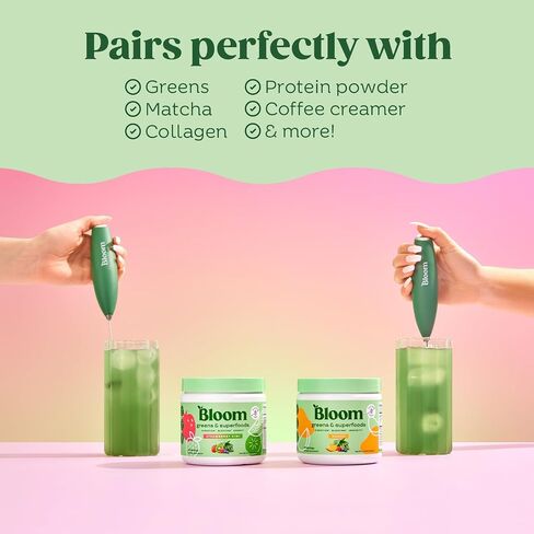 Bloom Nutrition Electric Hand Mixer & 8 Super Greens Powder Stick Packs in Saudi Arabia