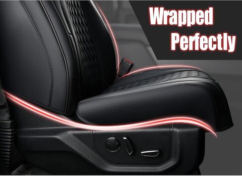 Coverado Full Set F150 Seat Covers, Waterproof Faux Leather Full Coverage Protector for 2015-2025 Ford F150 & 2017-2025 F250 F350 F450 Crew Cab, Black Truck Interior Car Seat Cushion Covers in Saudi Arabia