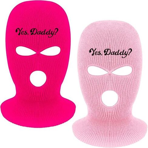 2 Pack 3 Hole Ski Masks, Yse Daddy Knitted Full Face Cover for Women, Balaclava for Winter Outdoor Sports in Saudi Arabia