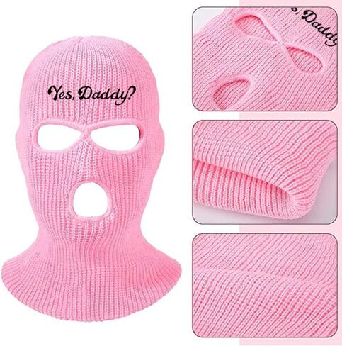 2 Pack 3 Hole Ski Masks, Yse Daddy Knitted Full Face Cover for Women, Balaclava for Winter Outdoor Sports in Saudi Arabia