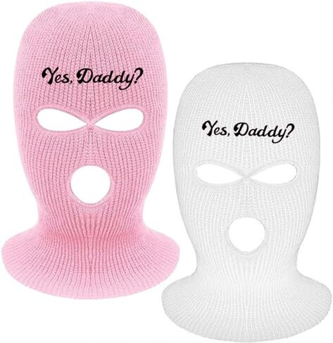 2 Pack 3 Hole Ski Masks, Yse Daddy Knitted Full Face Cover for Women, Balaclava for Winter Outdoor Sports in Saudi Arabia