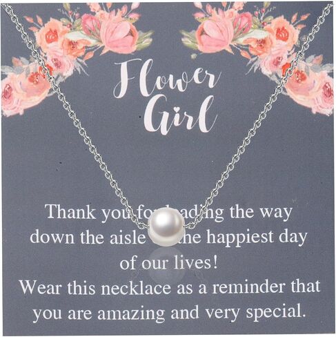 LQRI Flower Girl Gift Wedding Pearl Flower Necklace Bridesmaids Gift Wedding Party Necklace Proposal Gift in Saudi Arabia