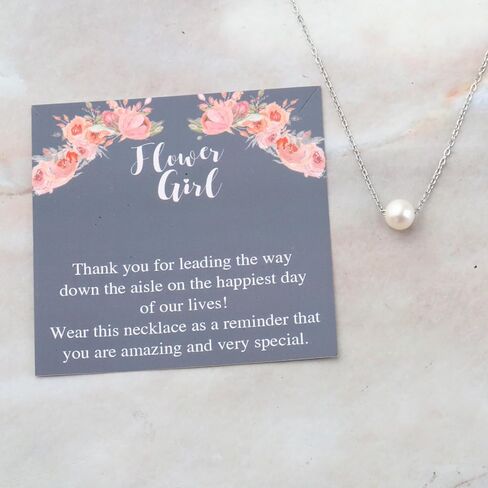 LQRI Flower Girl Gift Wedding Pearl Flower Necklace Bridesmaids Gift Wedding Party Necklace Proposal Gift in Saudi Arabia