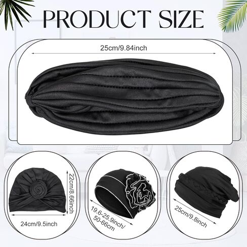 4 Pieces Stretch Turban Hats for Women Cancer Chemo Head African Knot Headwraps Pre-Tied Twisted in Saudi Arabia