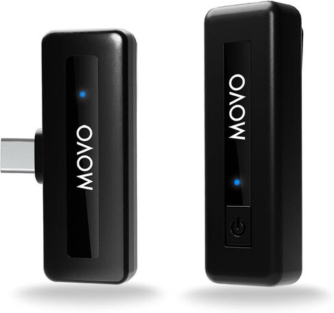 Movo Wireless Mini UC Duo Wireless Microphone for Android - Ultracompact Bluetooth Microphone for Android with Clip on Wireless Lavalier Microphone for Android - (10HR Battery Life, 164ft Range) in Kuwait
