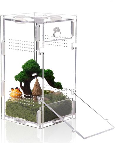 Acrylic Jumping Spider Enclosure, Small Reptile Terrarium Habitat for Tarantula Snail Insect Small Reptile (4.5x4.3x4.1inch) in Saudi Arabia
