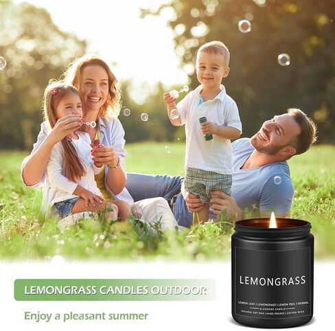 Outdoor Candles Set, Scented Candles for Summer, Soy Jar Candle for Outdoor Patio Indoor Home Scented - Citronella/Lemon Eucalyptus/Lemongrass/Sage & Citrus, Gifts for Father Dad & Men (7oz - 4 Pack) in Saudi Arabia