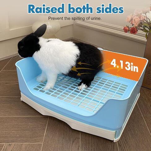 Large Rabbit Litter Box Bunny Potty Training Corner Litter Pan with Drawer Comes with Liners Rabbit Pee Pads, Small Animal Bedding Toilet for Adult Guinea Pig, Ferret, Hamster, Bunnies in Saudi Arabia