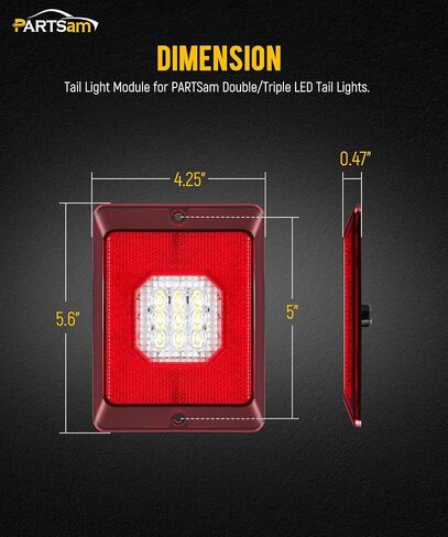 Partsam RV Tail Light Module Reverse Backup Lights Clear Lens 12V IP67 Waterproof Sealed Surface Mount Replacement for RV/Camper/Trailer Double/Triple LED Tail Lights in Saudi Arabia