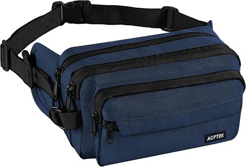 AGPTEK Fanny Pack للنساء والرجال، حقيبة محفظة الخصر ذات سعة كبيرة RFID، حقيبة حزام بوم قابلة للتعديل ومقاومة للماء للسفر والجري والتسوق والمشي لمسافات طويلة ومشي الكلاب وركوب الدراجات والتسلق - أسود in Kuwait