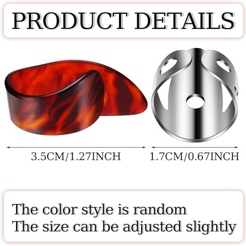 مجموعة 6 قطع من أعواد أصابع البانجو من شابي، بما في ذلك أعواد أصابع من الفولاذ المقاوم للصدأ وأعواد إبهام، وأعواد أصابع معدنية قابلة للتعديل للجيتار والبانجو والآلات (فضية، لون العقيق) in Kuwait