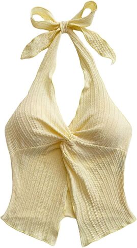 Shenhe Women's Twist Tipt Bride Halter Neck Split Hem Hem Summer Summer Out Out Out Brop Top in Saudi Arabia