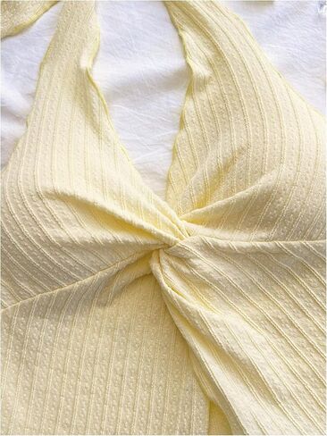 Shenhe Women's Twist Tipt Bride Halter Neck Split Hem Hem Summer Summer Out Out Out Brop Top in Saudi Arabia