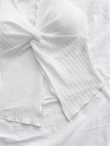 Shenhe Women's Twist Tipt Bride Halter Neck Split Hem Hem Summer Summer Out Out Out Brop Top in Saudi Arabia
