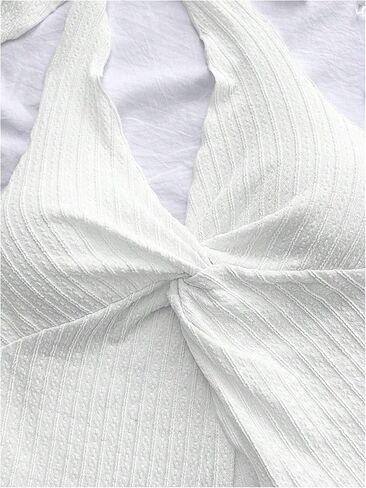 Shenhe Women's Twist Tipt Bride Halter Neck Split Hem Hem Summer Summer Out Out Out Brop Top in Saudi Arabia