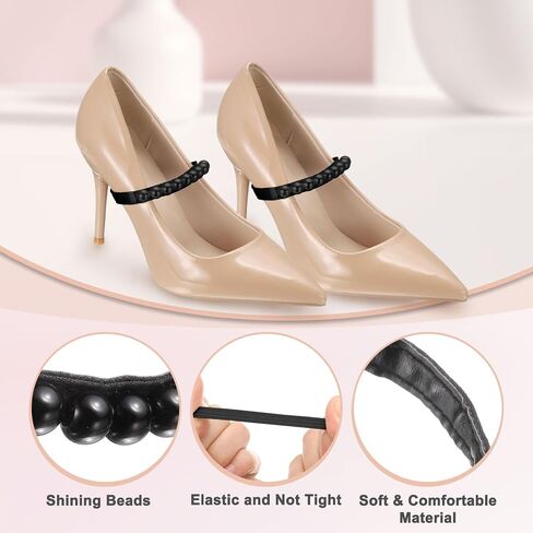 Uxcell High Heels Shoe Straps و Beads مرنة أحذية الأحذية الكعب أعقاب أحزمة الكاحل قابلة للفصل in Saudi Arabia