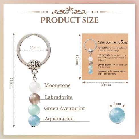 Natural Crystals Keychain Gift Small gifts Healing Stones Keychain Gifts Good luck gifts Inspirational gifts for women in Saudi Arabia