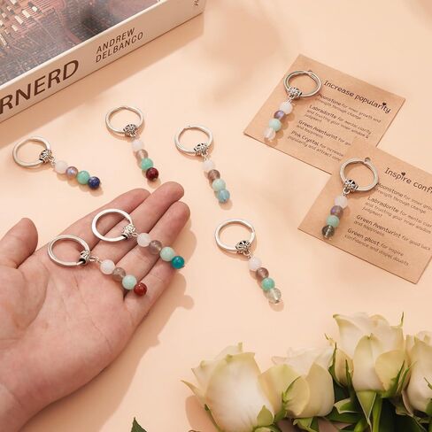 Natural Crystals Keychain Gift Small gifts Healing Stones Keychain Gifts Good luck gifts Inspirational gifts for women in Saudi Arabia