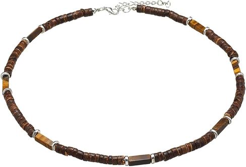 Handmade Wooden Beads Choker Necklace for Men Women Bohemian Coconut Beaded Surfer Necklace Hawaiian Summer Beach Jewelry in Kuwait