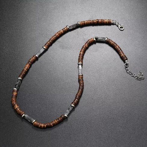 Handmade Wooden Beads Choker Necklace for Men Women Bohemian Coconut Beaded Surfer Necklace Hawaiian Summer Beach Jewelry in Kuwait