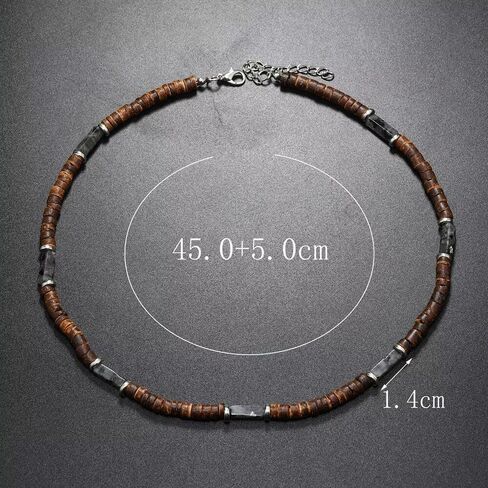 Handmade Wooden Beads Choker Necklace for Men Women Bohemian Coconut Beaded Surfer Necklace Hawaiian Summer Beach Jewelry in Kuwait