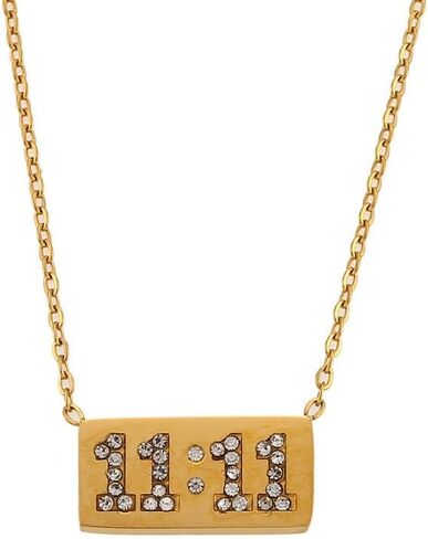 Women's Stainless Steel 11 11 Angel Number Necklace Dainty Bar Pendant Necklace Choker Chain Numerology Jewelry in Saudi Arabia