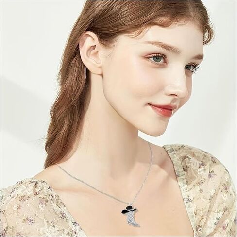 Dreuyet Charm Cowgirl Boots Necklace for Women Luck Luck Rhinestones Monast Boots Netclaces Vintage Boho Hat Ncoker Netclace Gestern Moledry Gifts in Kuwait