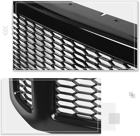 Honeycomb Mesh Pront Pumper Grille Grille متوافق مع 05-07 Ford F250-F550 SD ، Black in Kuwait