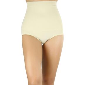 ToBeInStyle Women's 6 Pack Microfiber High Waisted Tummy Control Laser Cut Brief